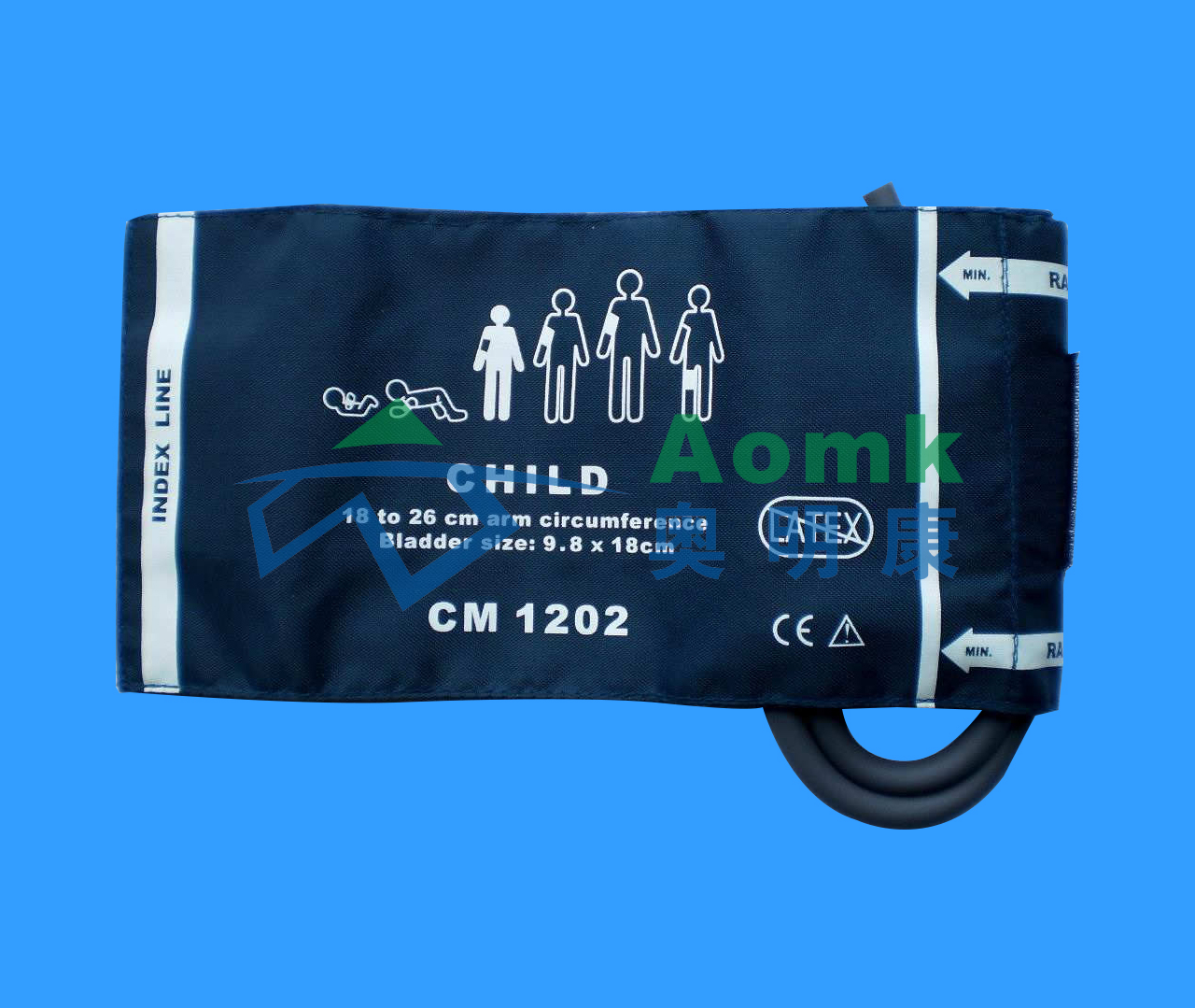 CM1202 children's blood pressure cuff 18-26cm [with balloon double tube]